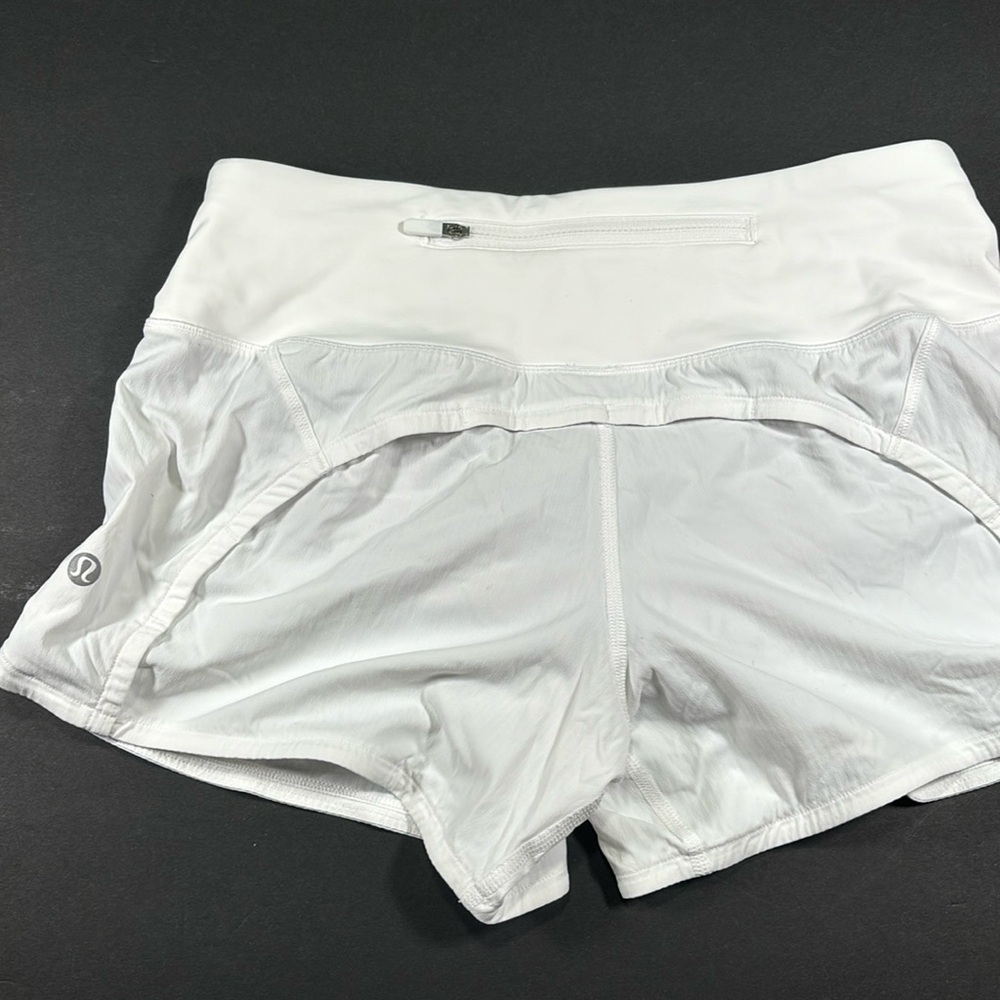 lululemon run times shorts (white)
